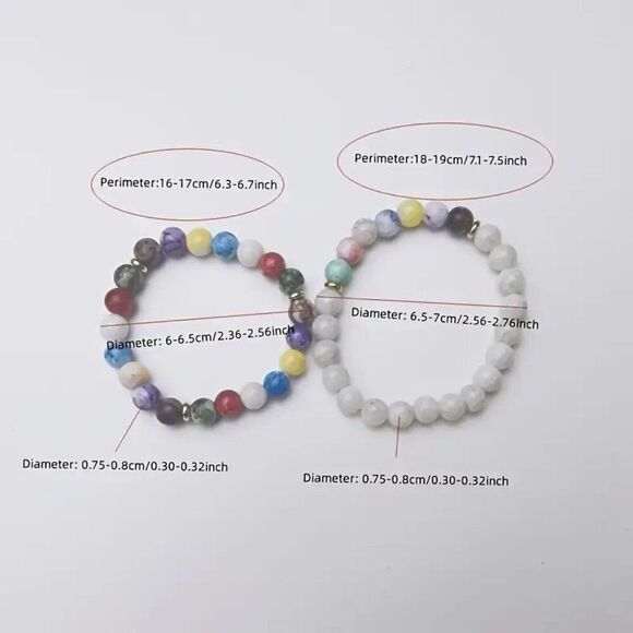 7 Chakra Yoga Meditation Colorful Bracelet with Various Hues Perfect Gift - Picture 3 of 3